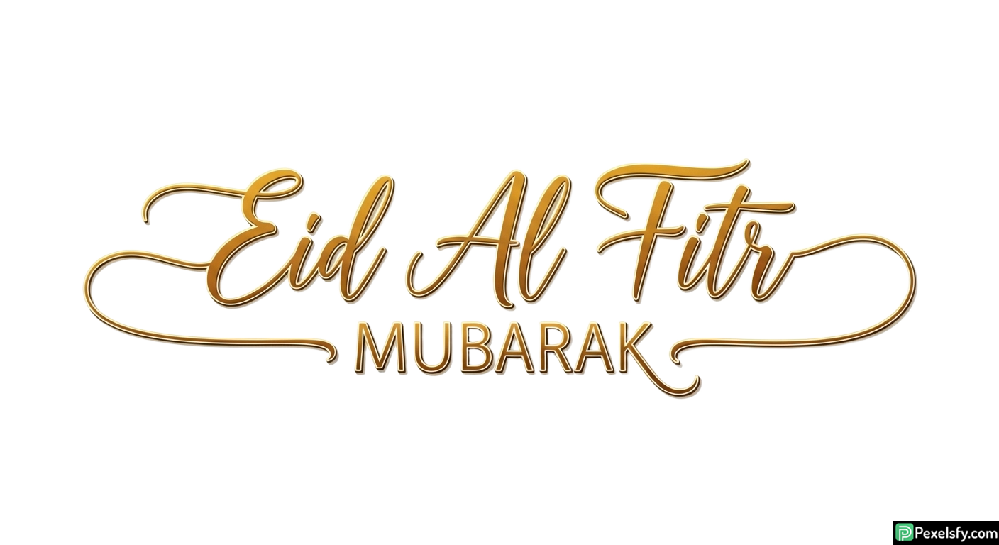 Eid Al Fitr Mubarak calligraphy isolated on transparent background (44)