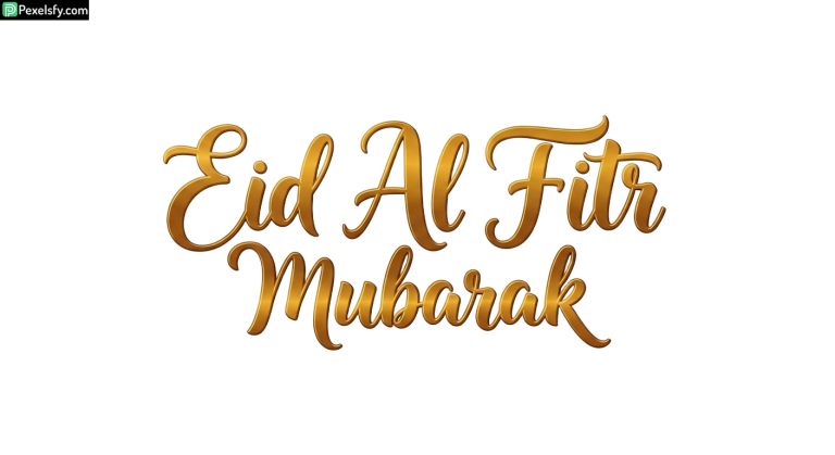 Eid Al Fitr Mubarak calligraphy isolated on transparent background (46)