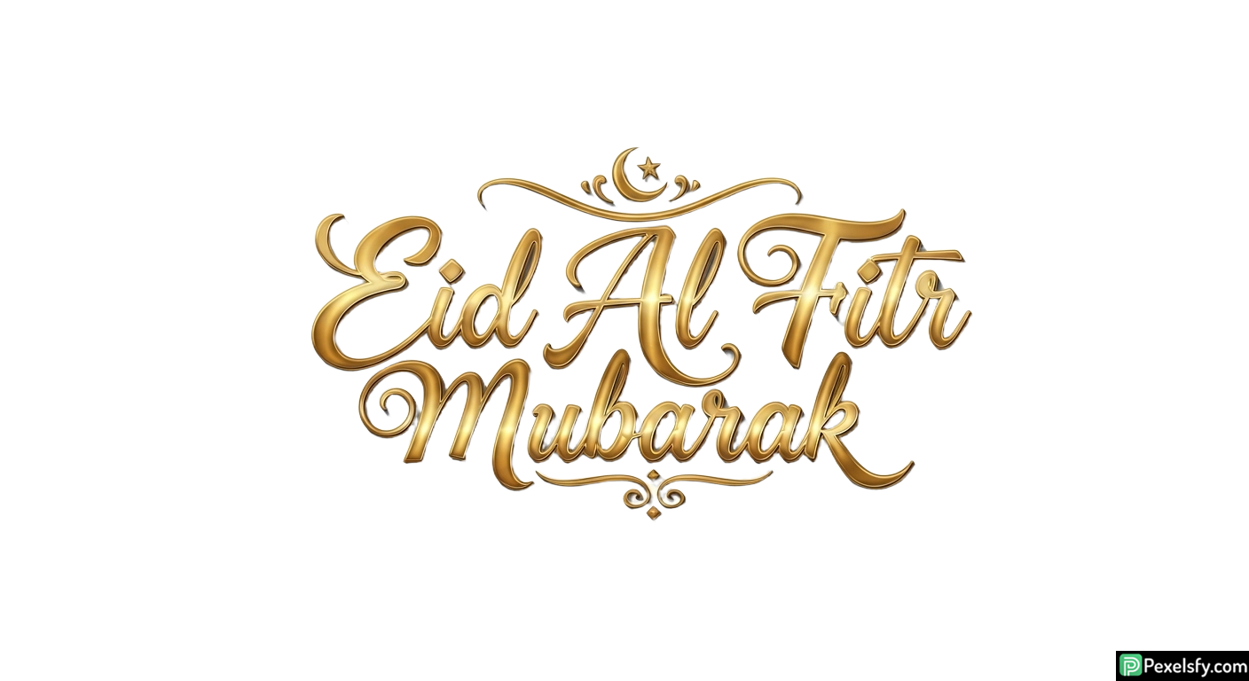 Eid Al Fitr Mubarak calligraphy isolated on transparent background (51)