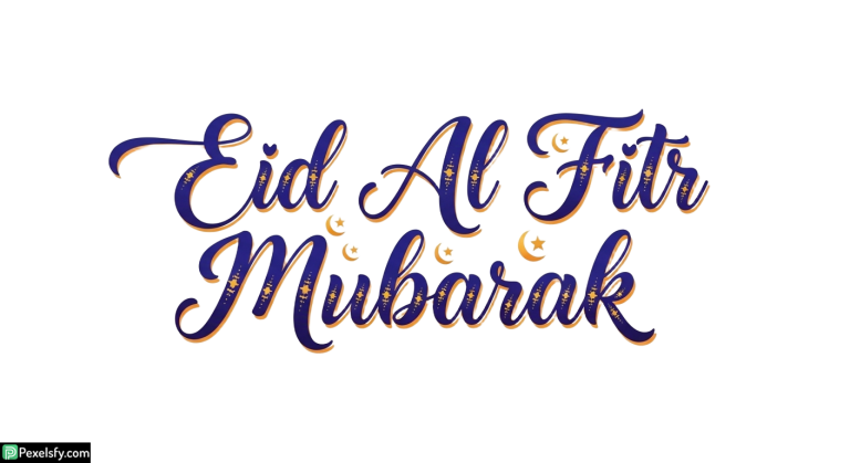 Eid Al Fitr Mubarak calligraphy isolated on transparent background (54)