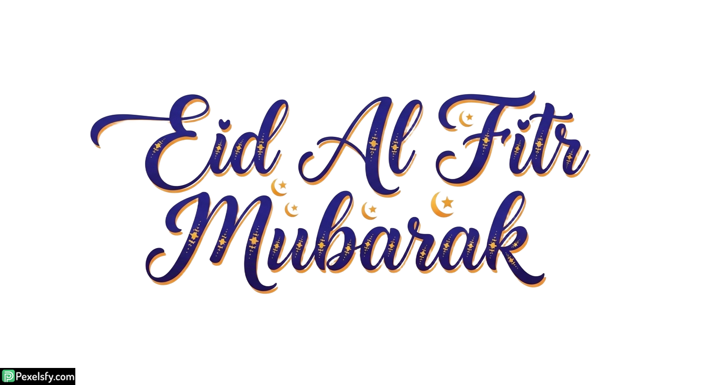 Eid Al Fitr Mubarak calligraphy isolated on transparent background (54)