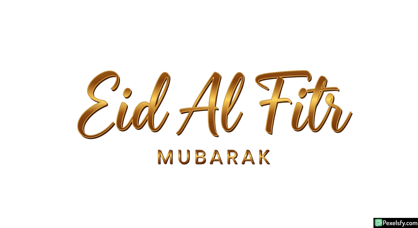 Eid Al Fitr Mubarak calligraphy isolated on transparent background (57)