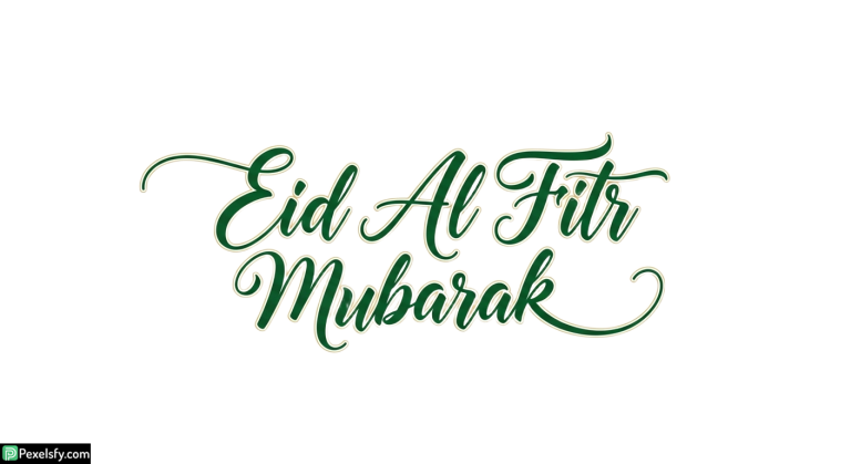 Eid Al Fitr Mubarak calligraphy isolated on transparent background (60)