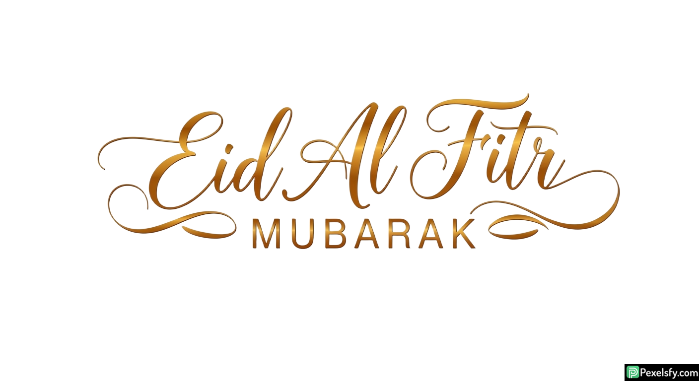 Eid Al Fitr Mubarak calligraphy isolated on transparent background (68)