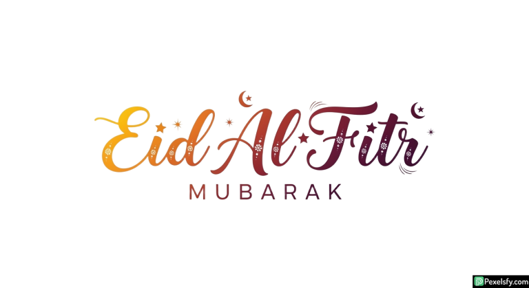 Eid Al Fitr Mubarak calligraphy isolated on transparent background (7)