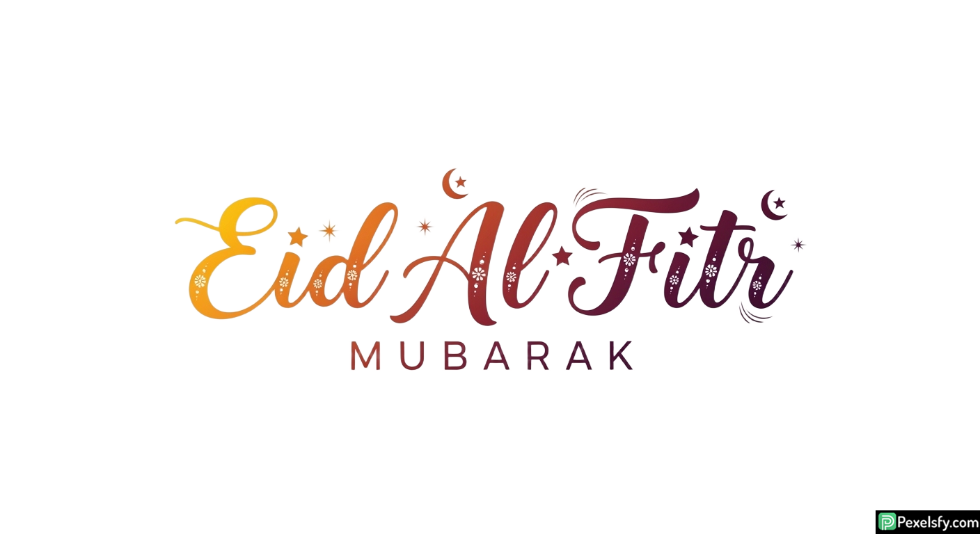 Eid Al Fitr Mubarak calligraphy isolated on transparent background (7)