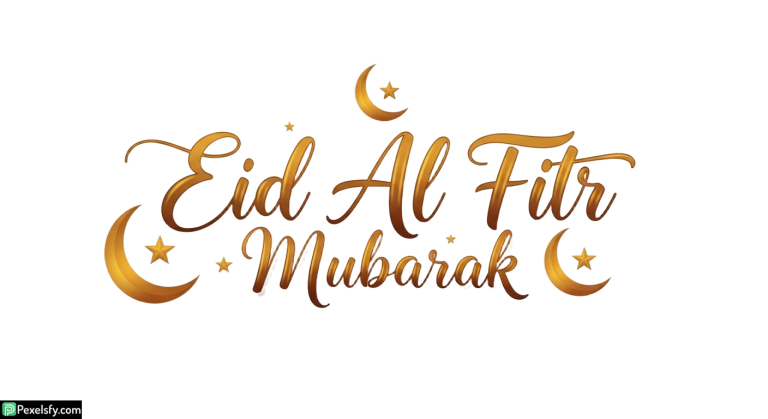 Eid Al Fitr Mubarak calligraphy isolated on transparent background (72)