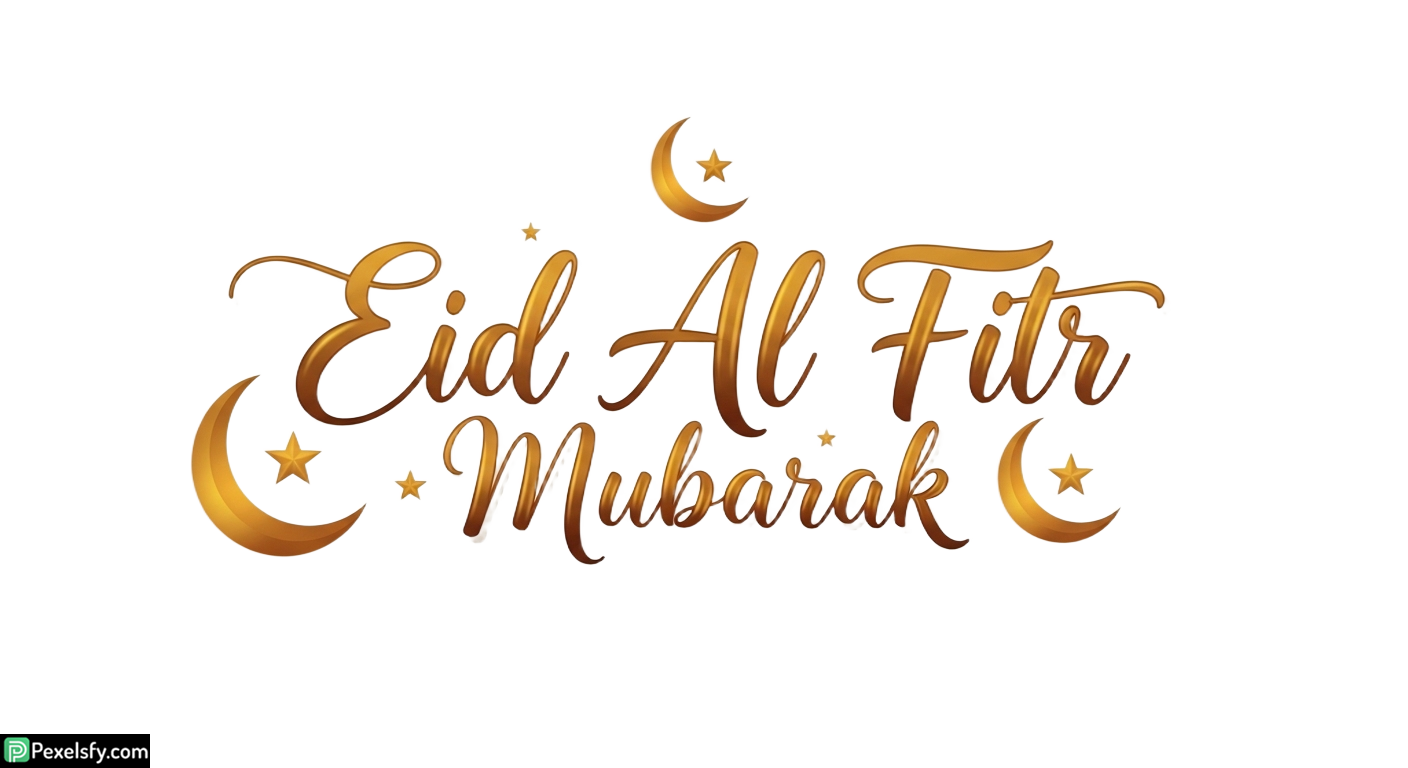 Eid Al Fitr Mubarak calligraphy isolated on transparent background (72)