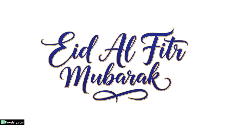 Eid Al Fitr Mubarak calligraphy isolated on transparent background (75)