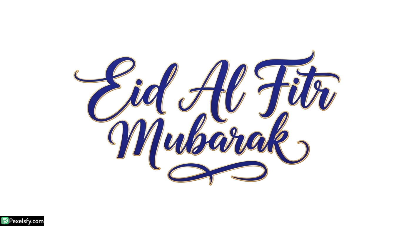 Eid Al Fitr Mubarak calligraphy isolated on transparent background (75)
