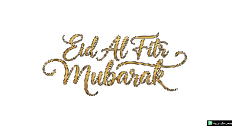 Eid Al Fitr Mubarak calligraphy isolated on transparent background (87)
