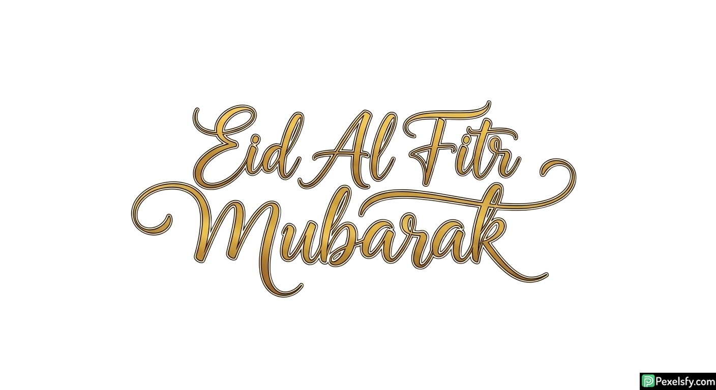 Eid Al Fitr Mubarak calligraphy isolated on transparent background (87)