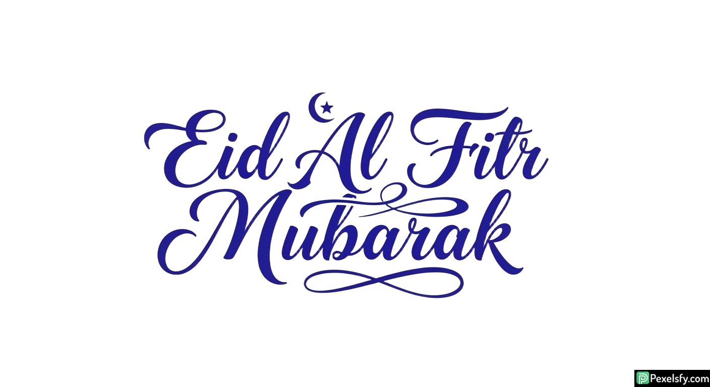 Eid Al Fitr Mubarak calligraphy isolated on transparent background (88)