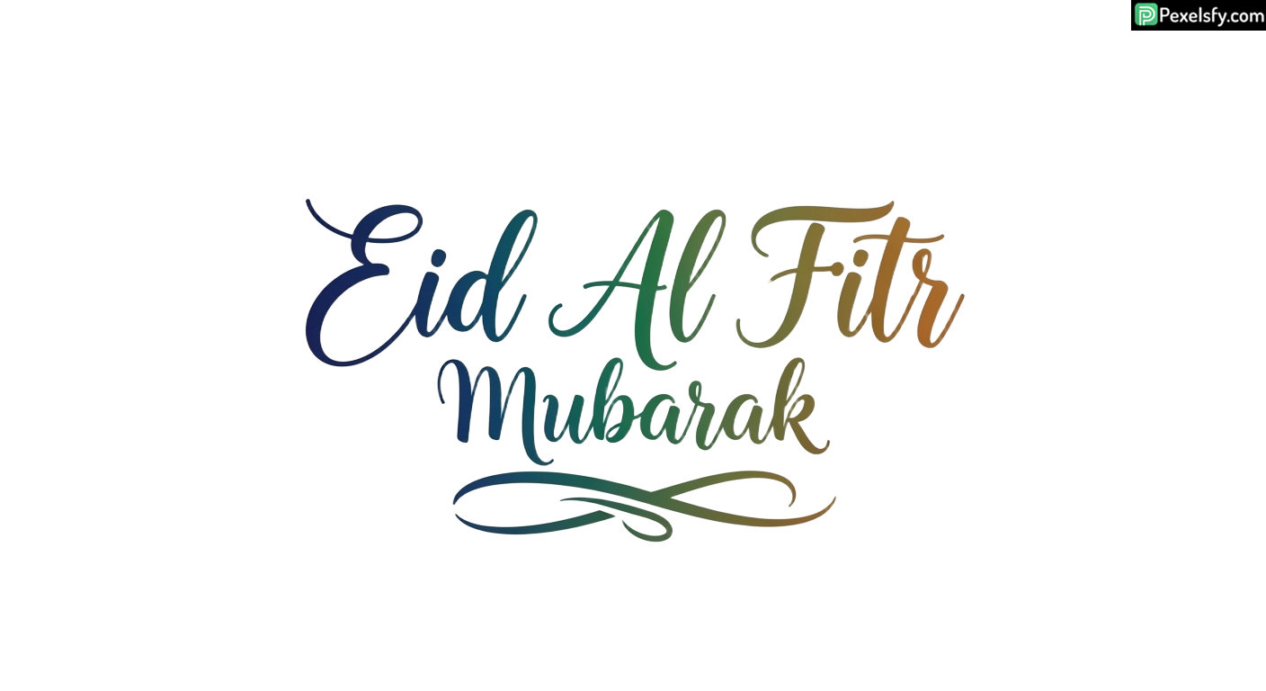 Eid Al Fitr Mubarak calligraphy isolated on transparent background (90)