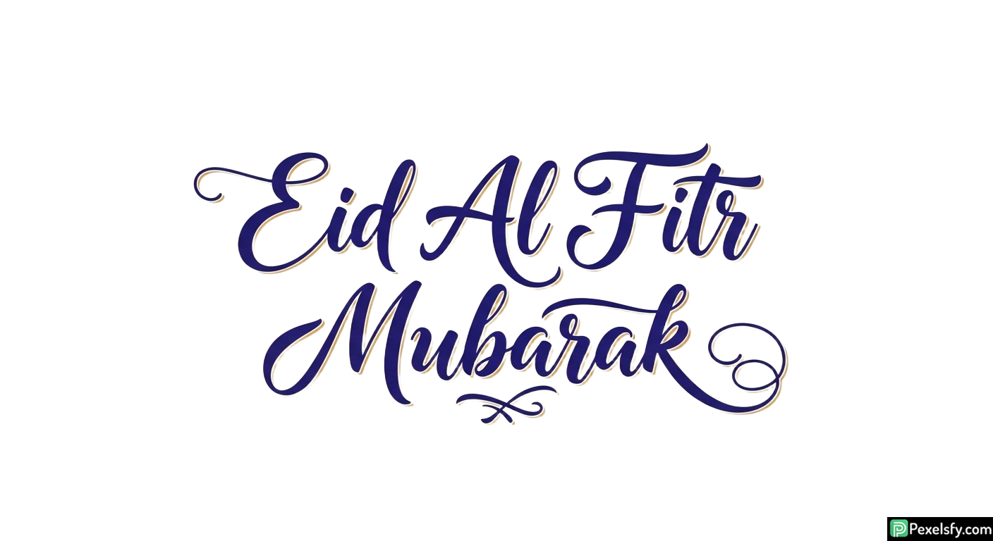 Eid Al Fitr Mubarak calligraphy isolated on transparent background (94)