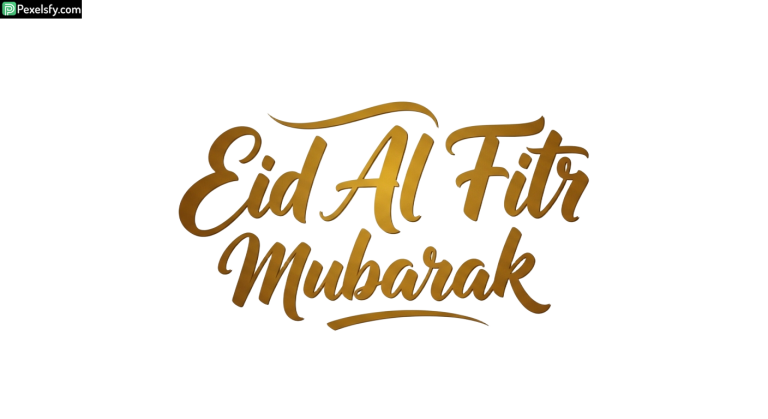 Eid Al Fitr Mubarak calligraphy isolated on transparent background (95)