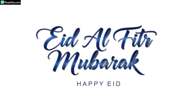 Eid Al Fitr Mubarak greeting calligraphy isolated on transparent background (1)