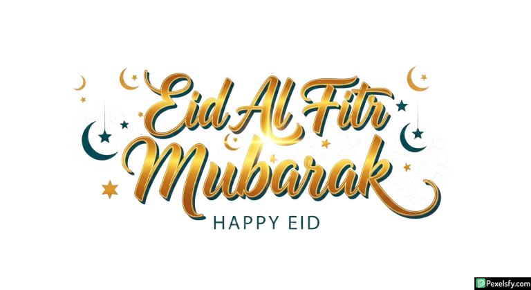 Eid Al Fitr Mubarak greeting calligraphy isolated on transparent background (10)
