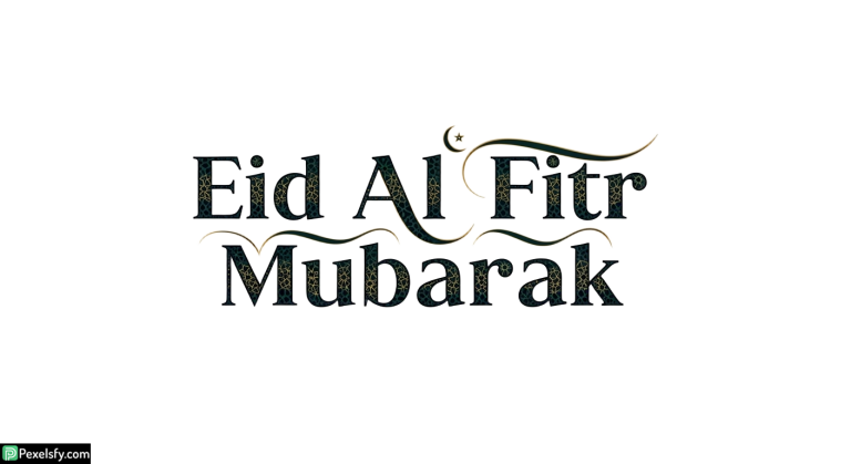 Eid Al Fitr Mubarak greeting calligraphy isolated on transparent background (2)