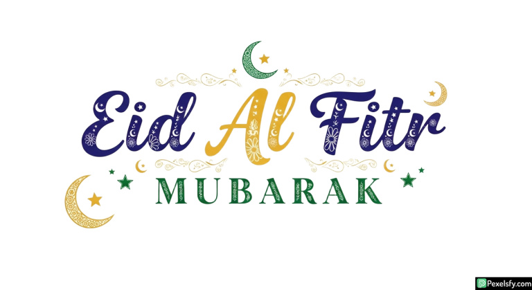 Eid Al Fitr Mubarak greeting calligraphy isolated on transparent background (3)