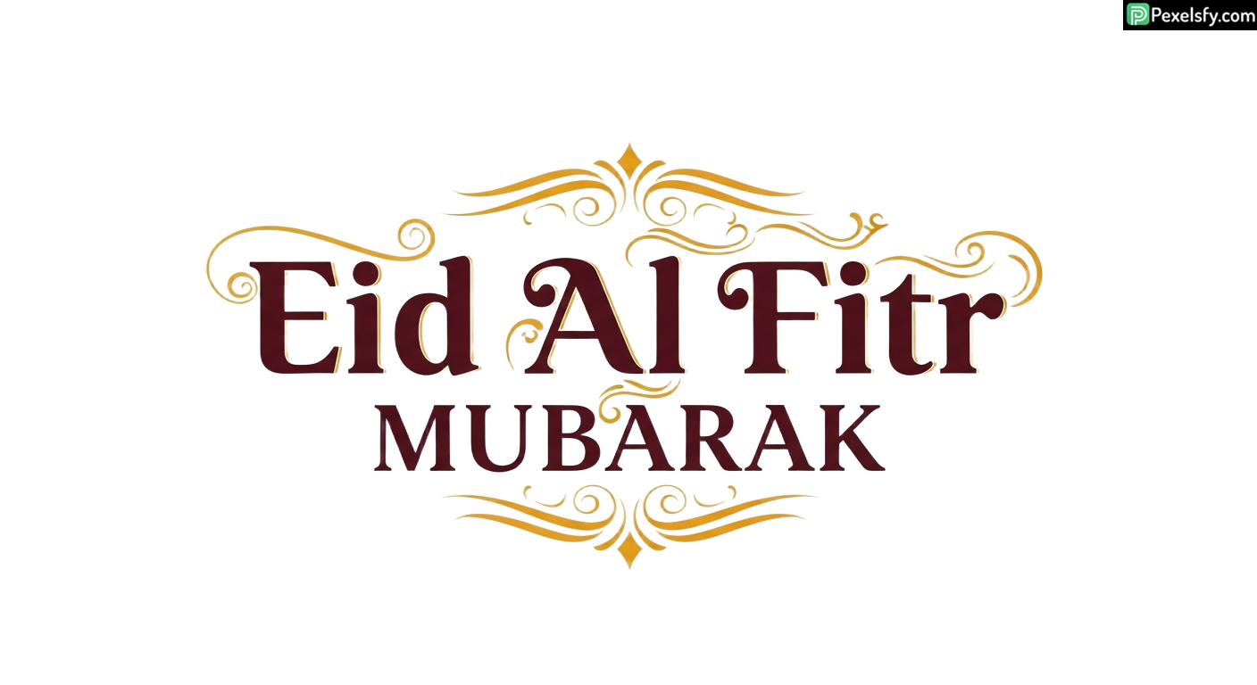 Eid Al Fitr Mubarak greeting calligraphy isolated on transparent background (5)