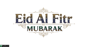 Eid Al Fitr Mubarak greeting calligraphy isolated on transparent background (7)