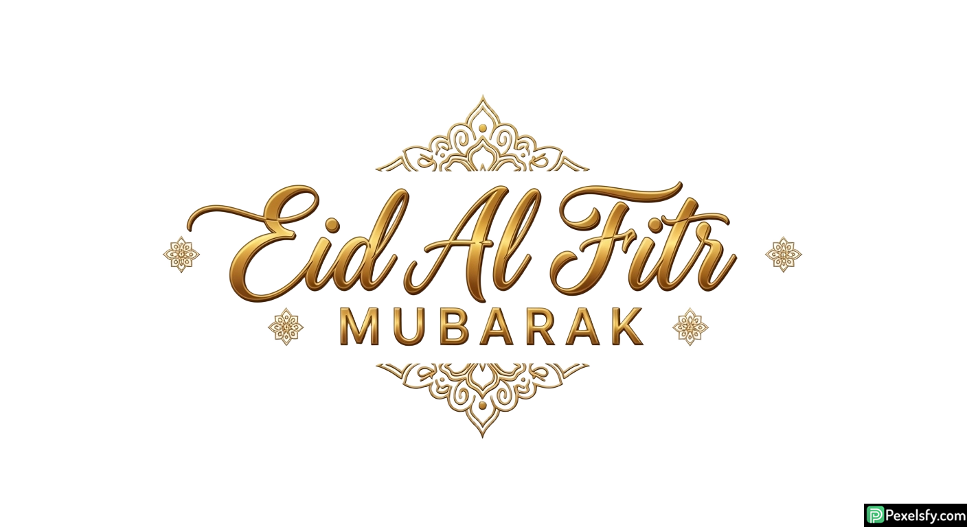 Eid Al Fitr Mubarak greeting card isolated on transparent background (1)