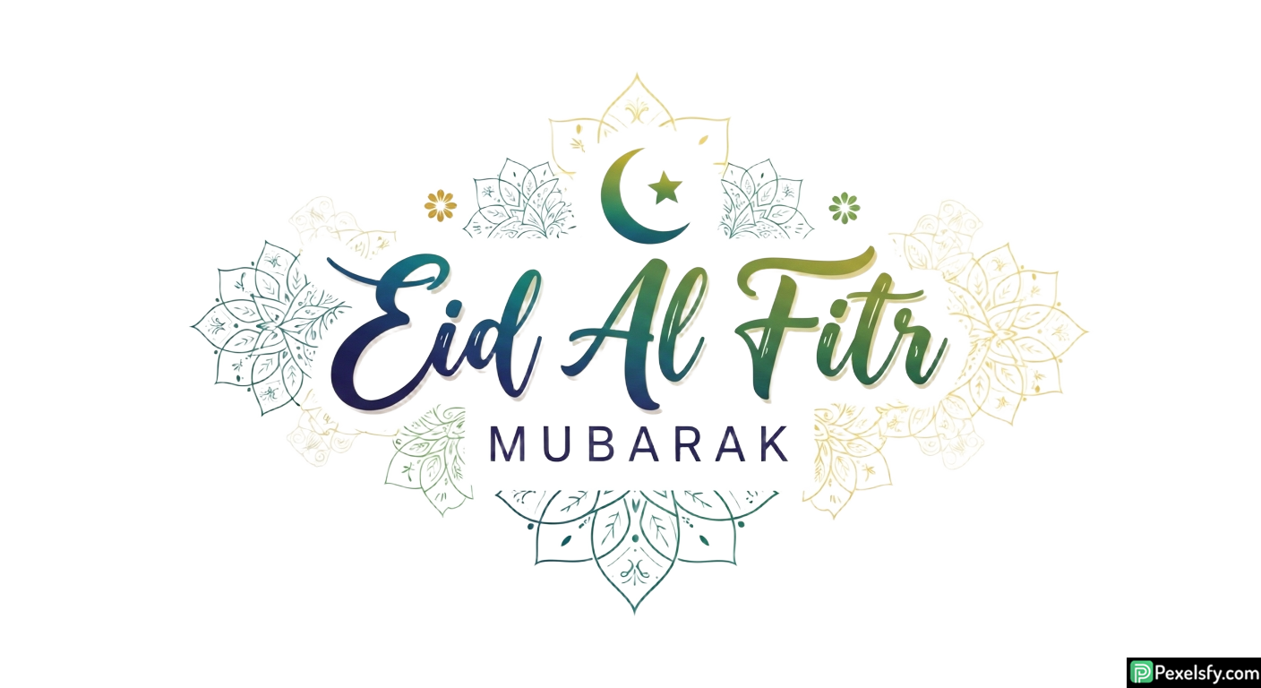 Eid Al Fitr Mubarak greeting card isolated on transparent background (13)