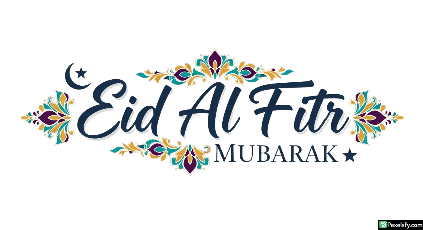 Eid Al Fitr Mubarak greeting card isolated on transparent background (19)