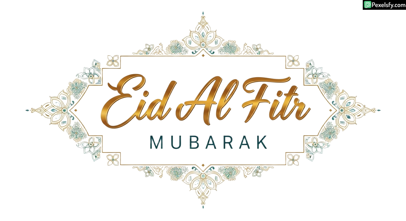 Eid Al Fitr Mubarak greeting card isolated on transparent background (2)
