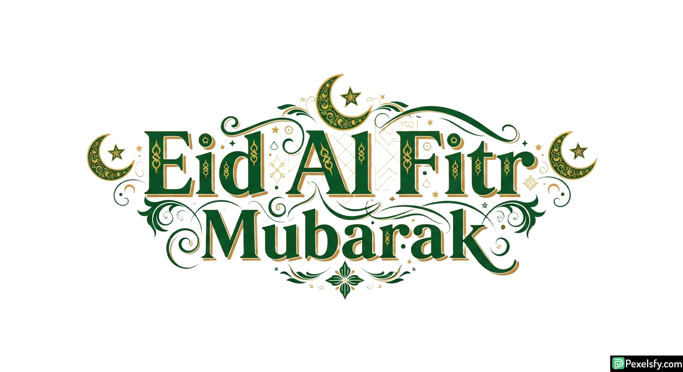 Eid Al Fitr Mubarak greeting card isolated on transparent background (22)