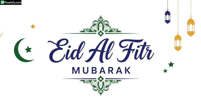 Eid Al Fitr Mubarak greeting card isolated on transparent background (3)