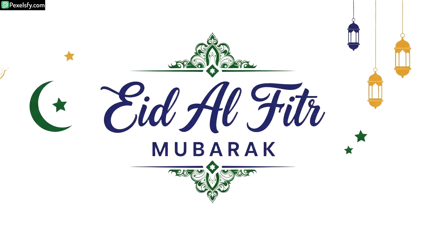 Eid Al Fitr Mubarak greeting card isolated on transparent background (3)