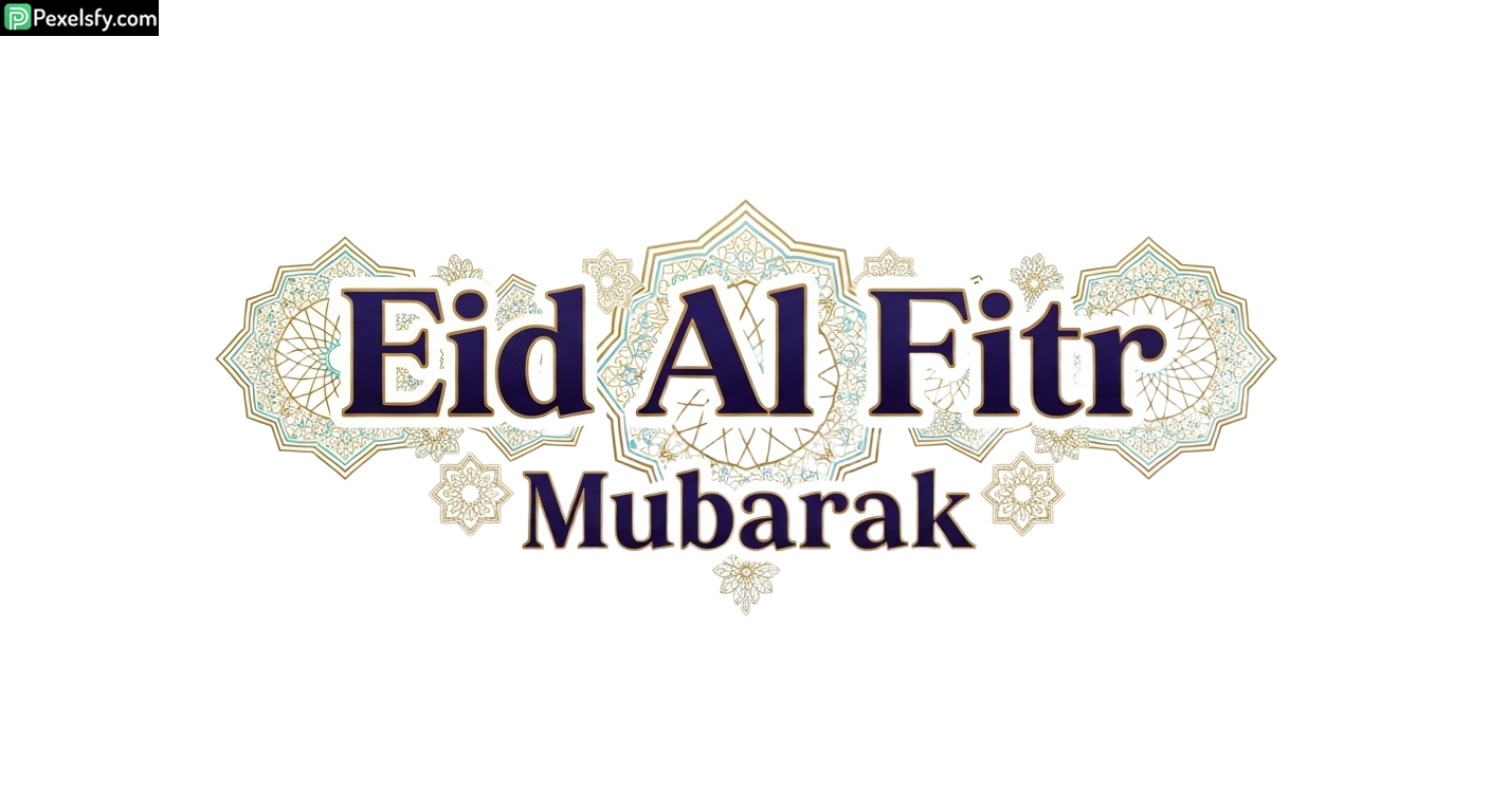 Eid Al Fitr Mubarak greeting card isolated on transparent background (31)