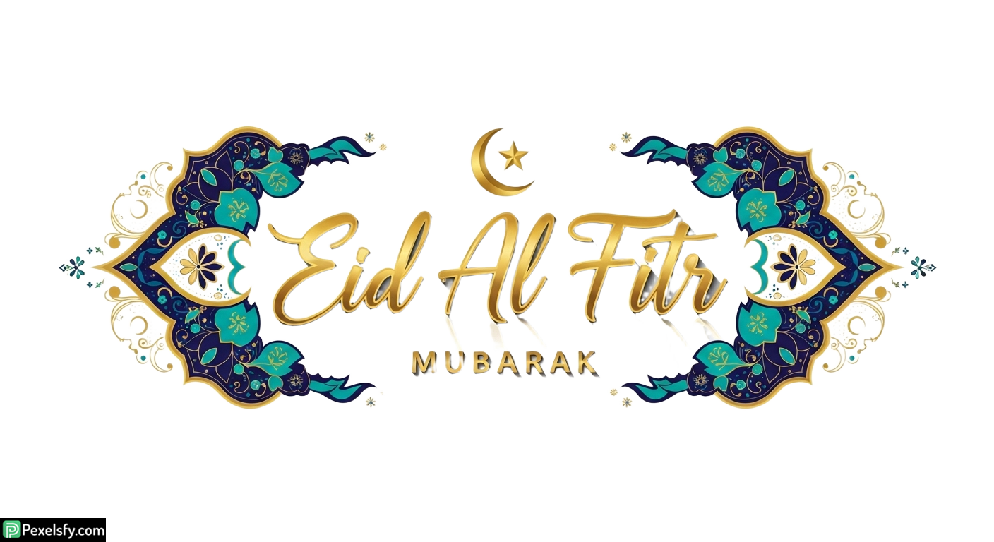 Eid Al Fitr Mubarak greeting card isolated on transparent background (33)