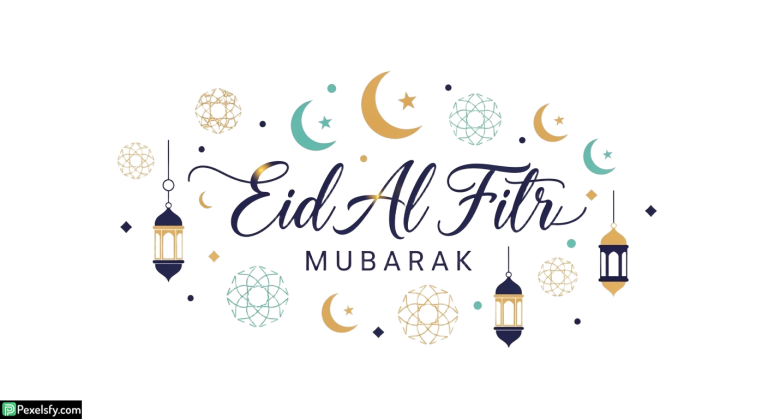 Eid Al Fitr Mubarak greeting card isolated on transparent background (42)