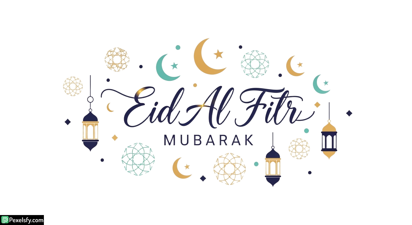 Eid Al Fitr Mubarak greeting card isolated on transparent background (42)