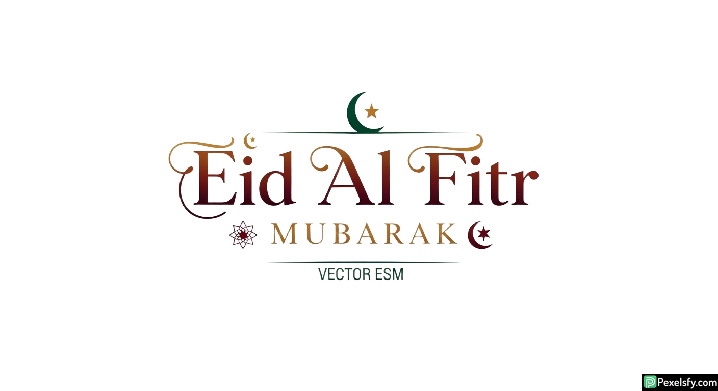 Eid Al Fitr Mubarak greeting card isolated on transparent background (6)