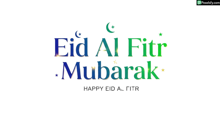 Eid Al Fitr Mubarak greeting isolated on transparent background (1)