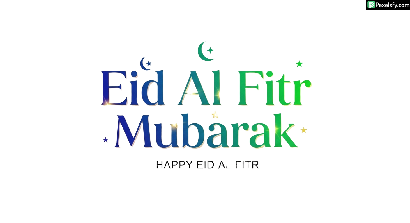 Eid Al Fitr Mubarak greeting isolated on transparent background (1)