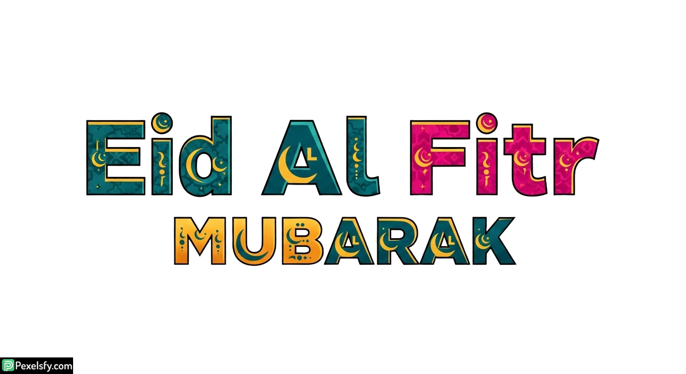Eid Al Fitr Mubarak greeting isolated on transparent background (10)