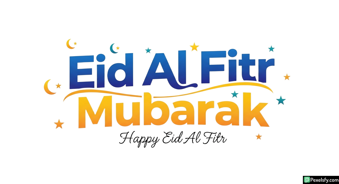 Eid Al Fitr Mubarak greeting isolated on transparent background (24)