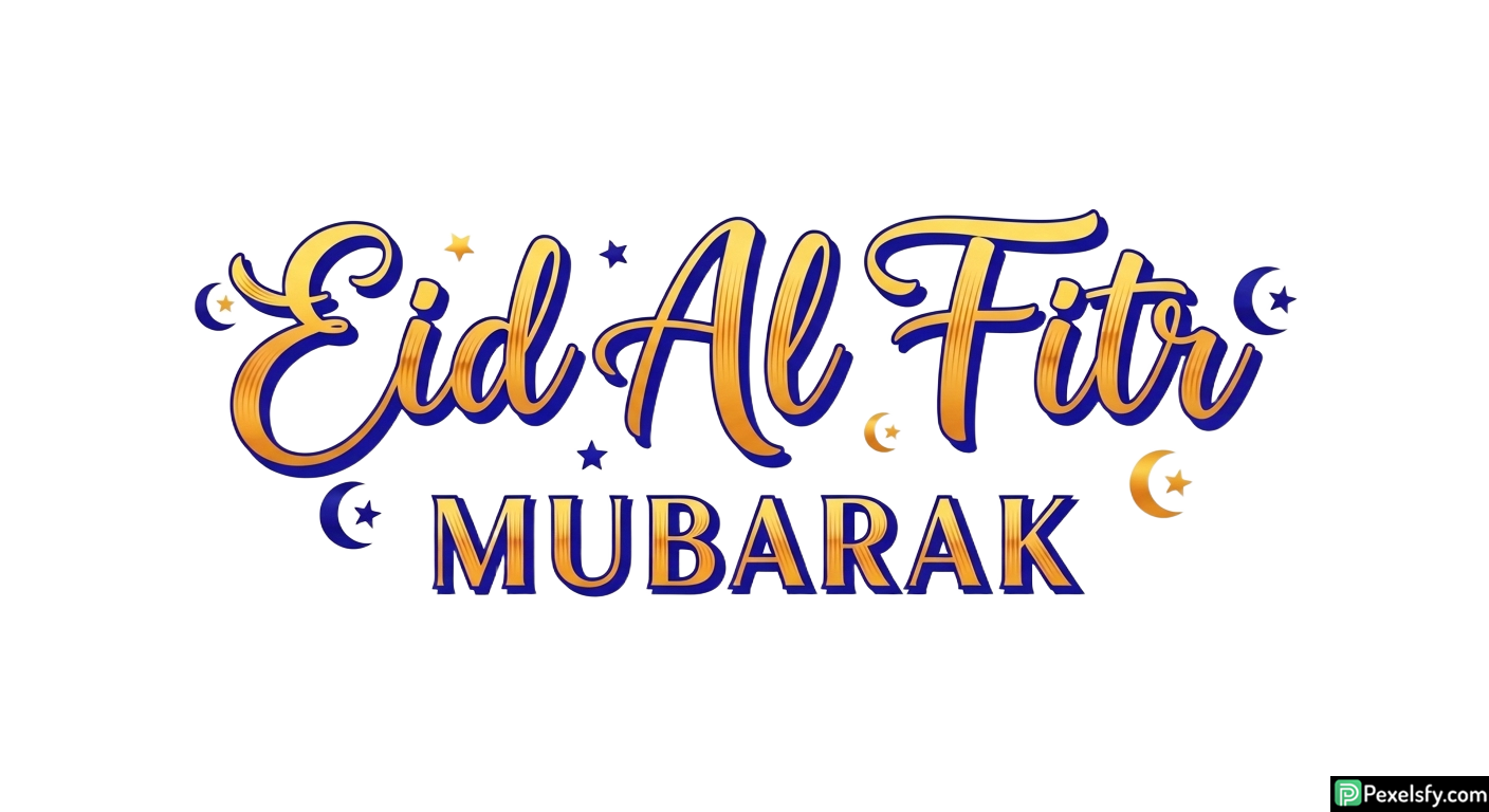Eid Al Fitr Mubarak greeting isolated on transparent background (34)