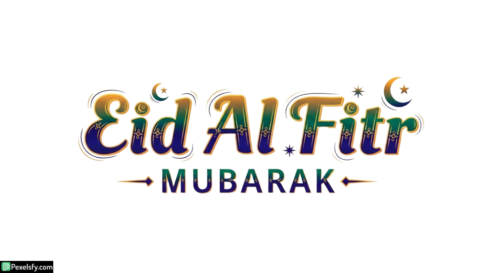 Eid Al Fitr Mubarak greeting isolated on transparent background (8)