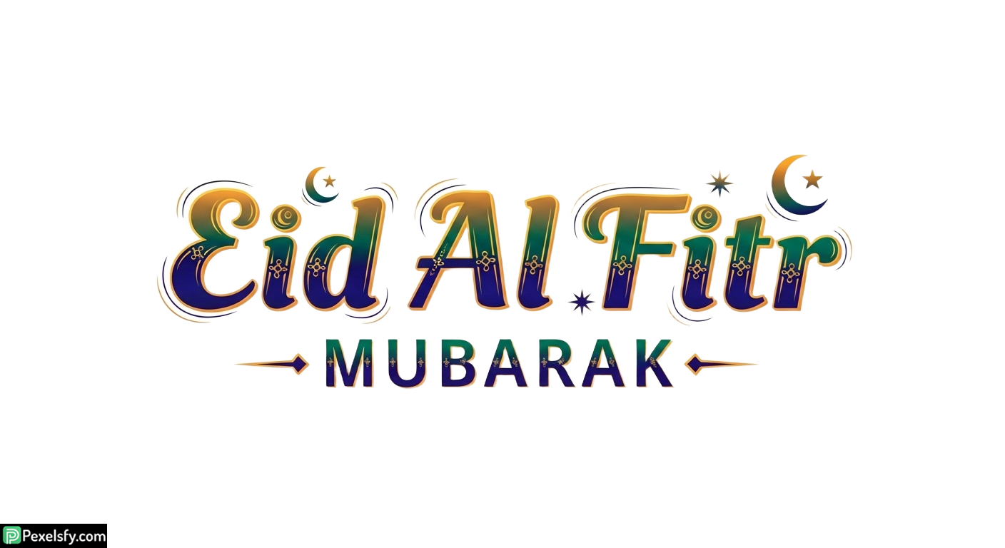 Eid Al Fitr Mubarak greeting isolated on transparent background (8)