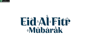 Eid Al Fitr Mubarak greeting typography isolated on transparent background