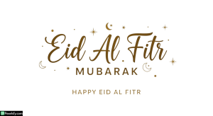 Eid Al Fitr greeting calligraphy isolated on transparent background