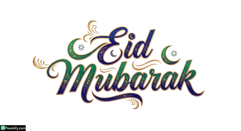 Eid Mubarak Calligraphy Design isolated on transparent background (10)