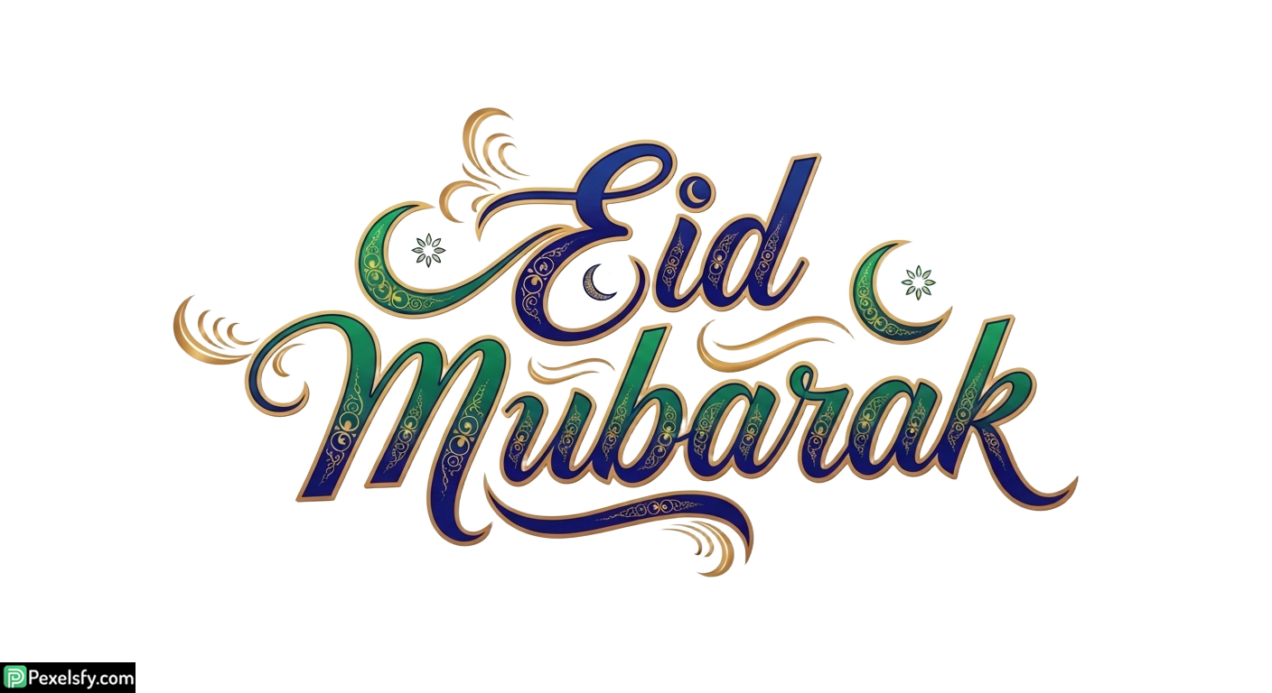 Eid Mubarak Calligraphy Design isolated on transparent background (10)