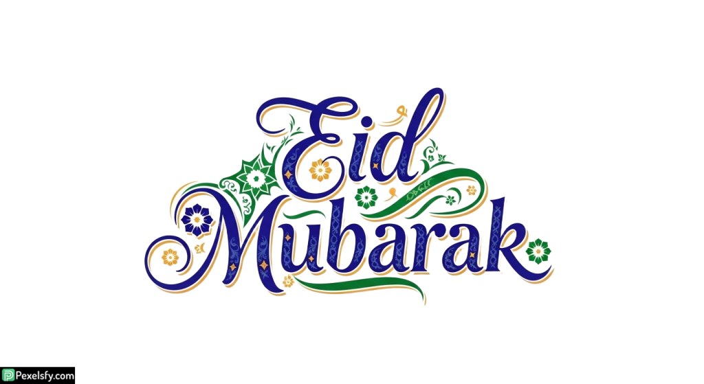 Eid Mubarak Calligraphy Design isolated on transparent background (13)